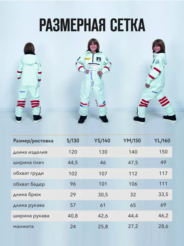 Комбинезон детский LUCKYBOO Astronaut series унисекс белый вид 9