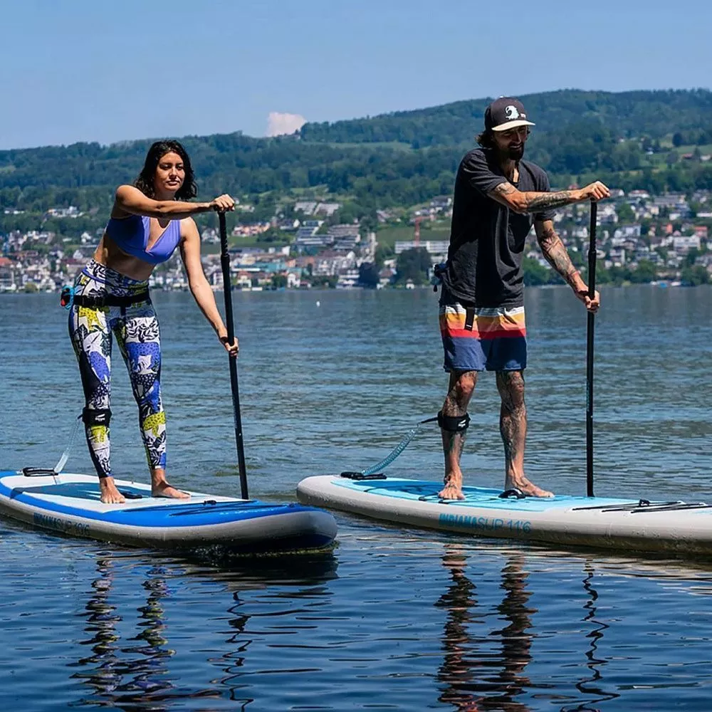 Доска SUP надувная Indiana 11'6"x31"x6" Family Pack misty blue с трехчастным веслом 30% карбон-стеклопластик (2025) вид 8