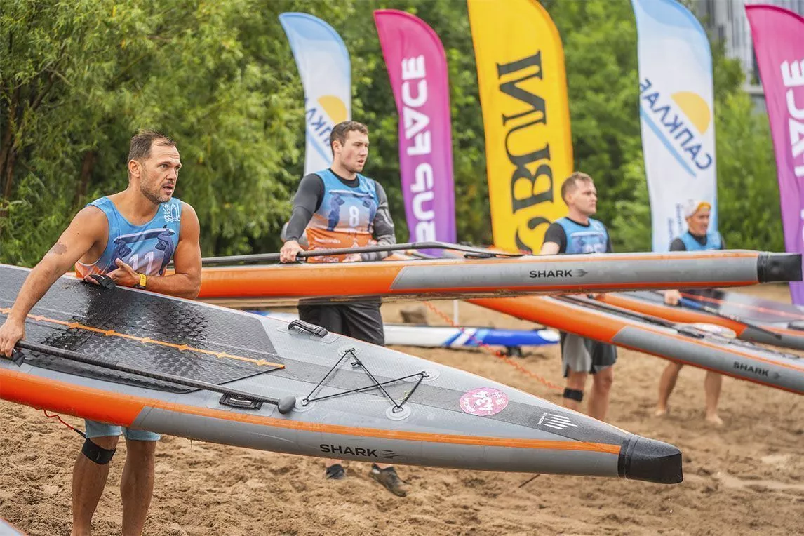 Доска SUP надувная Shark Touring Racing 14'x27"x6" (2024) вид 14