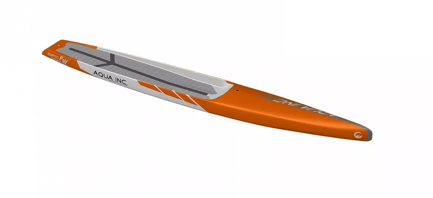 Сап-доска жесткая AQUA INC. Flatwater PRO 14'0"x21" carbon white/orange вид 3