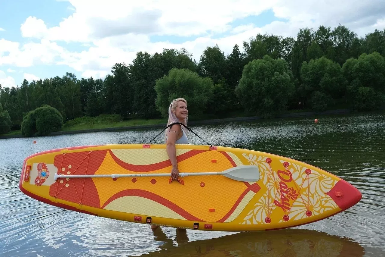 Надувная сап-доска iTaoStar Daisy Golden 11'6''x35"x6" orange вид 1