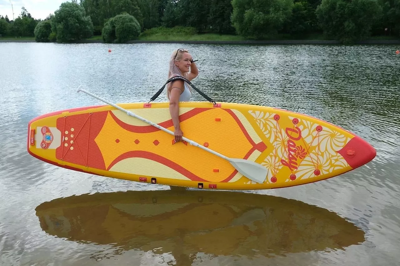Надувная сап-доска iTaoStar Daisy Golden 11'6''x35"x6" orange вид 2
