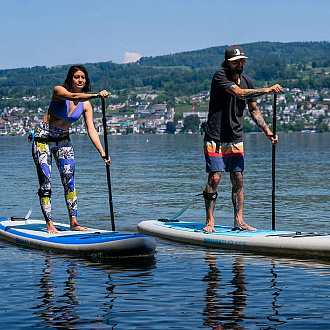 Доска SUP надувная Indiana 10'6"x32"x6" Family Pack misty blue с трехчастным веслом 30% карбон-стеклопластик (2025) вид 8