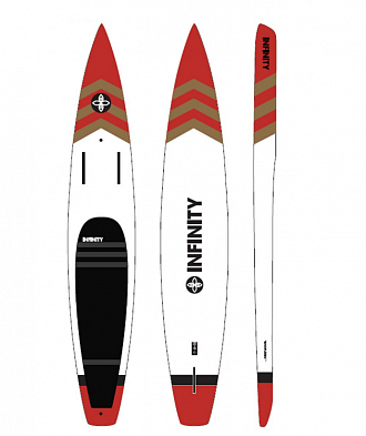Доска SUP жесткая INFINITY Whiplash Hollow Dugout 14'0"x21" 254L gold/crimson (2025)