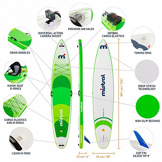 Надувной сапборд Mistral Mangrove 12'6"x30"x6" вид 3