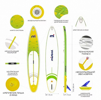 Надувной сапборд Mistral Adventurist Air 12'6"x30"x6" вид 7