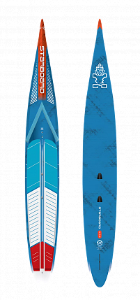 Жесткий сапборд Starboard Sprint Blue Carbon Sandwich 14'0" х 21.5" с чехлом (2025)