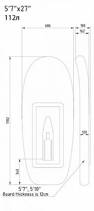 Доска для фойлинга Gladiator Foil 5'7"x27"x5" 112л (2024) вид 2