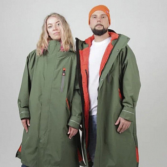 Мембранная парка унисекс Red Paddle Pro Change Jacket Evo с капюшоном темно-зеленая