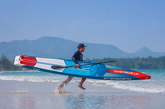 Жесткий сапборд Starboard Gen R Blue Carbon Sandwich 14'0" х 23" с чехлом (2025) вид 15