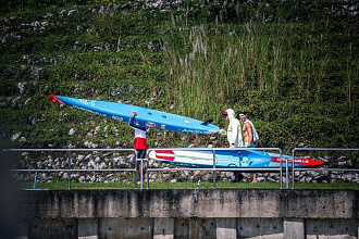 Жесткий сапборд Starboard Sprint Blue Carbon Sandwich 14'0" х 21.5" с чехлом (2025) вид 10