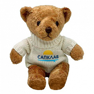 Мягкая игрушка мишка Никита в свитере с логотипом
