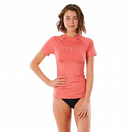 Гидрофутболка Rip Curl женская GOLDEN RAYS S/SL UV коралловая