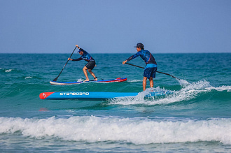 Жесткий сапборд Starboard Gen R Blue Carbon Sandwich 14'0" х 23" с чехлом (2025) вид 14