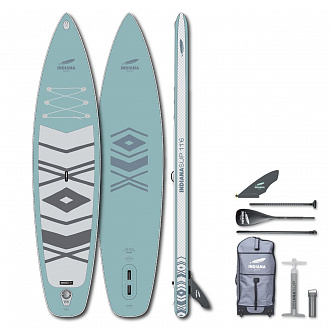 Доска SUP надувная Indiana 11'6"x31"x6" Family Pack misty blue с трехчастным веслом 30% карбон-стеклопластик (2025)