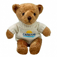 Мягкая игрушка мишка Никита в свитере с логотипом