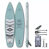 Доска SUP надувная Indiana 11'6"x31"x6" Family Pack misty blue с трехчастным веслом 30% карбон-стеклопластик (2025)